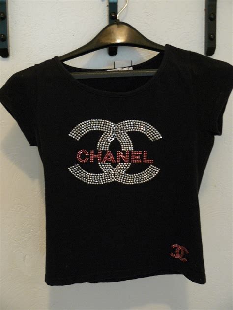 chanel logo t shirt ebay|embellished chanel t shirt.